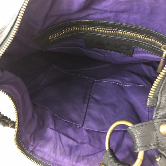 Tano Black Leather Shoulder Bag Purse - Picture 2 of 8